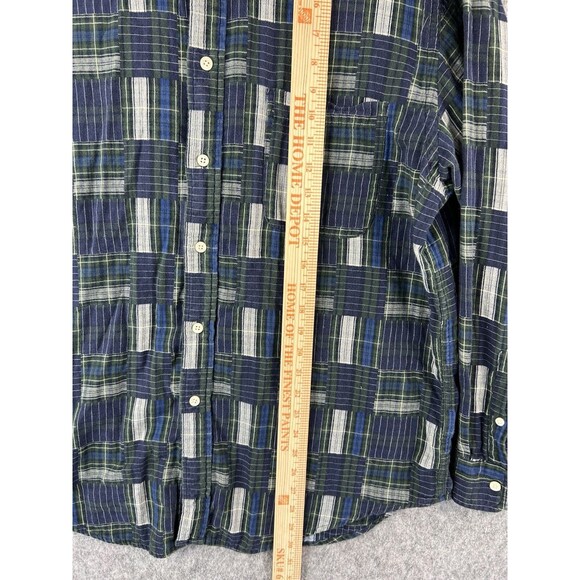 Roundtree & Yorke Plaid Patchwork Shirt Men’s L Long Sleeve - Picture 4 of 7